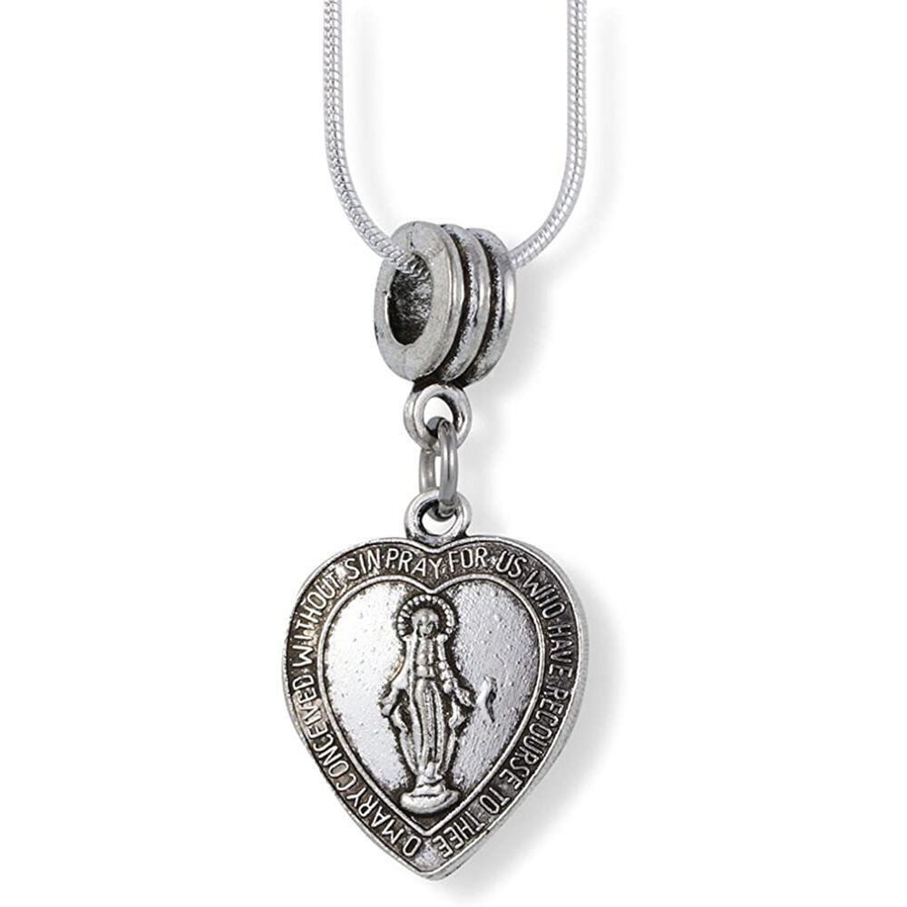 Virgin Mary Charm Snake Chain Necklace